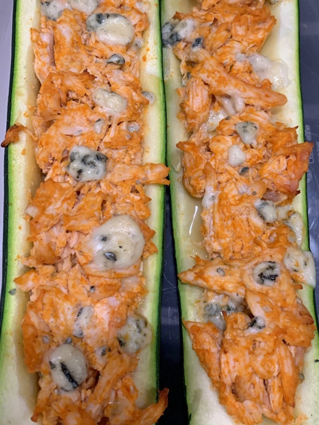 Buffalo Chicken Stuffed Zucchini&nbsp;Boats